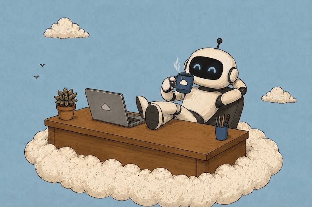 Ilustración de un robot trabajando